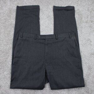 LAUREN Ralph Lauren Dress Pants Mens 36x34 Gray Poly/Rayon Flat Front Stretch‎
